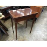 Edwardian inlaid mahogany card table