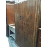 1950s walnut double wardrobe