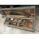 Antique tool chest and contents