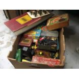 Group old board games and toys