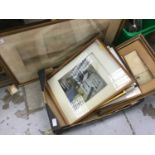Box of decorative paintings and prints including a watercolour of Loch Lomond