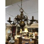 Dutch style brass chandelier