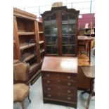 Antique style walnut bureau bookcase