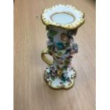 Regency Spode porcelain floral encrusted chamberstick.