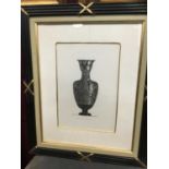Decorative set of six engravings of Grecian vases