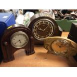 1930s Smiths car clock in an oak case and two other timepieces
