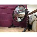 Barley twist stand oval dressing table mirror