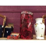 Royal Albert Old Country Roses vase and other items