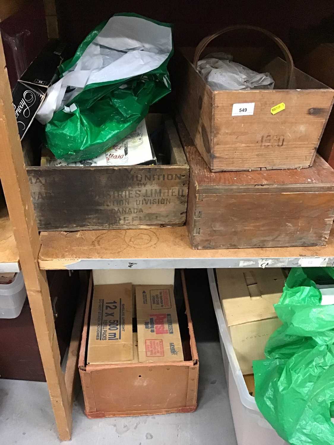 Selection of slides, Classic projector and boxes of odds and ends