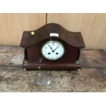 Edwardian inlaid mahogany mantle clock