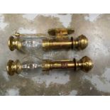 Two Whitestar, Liverpool brass wall lanterns