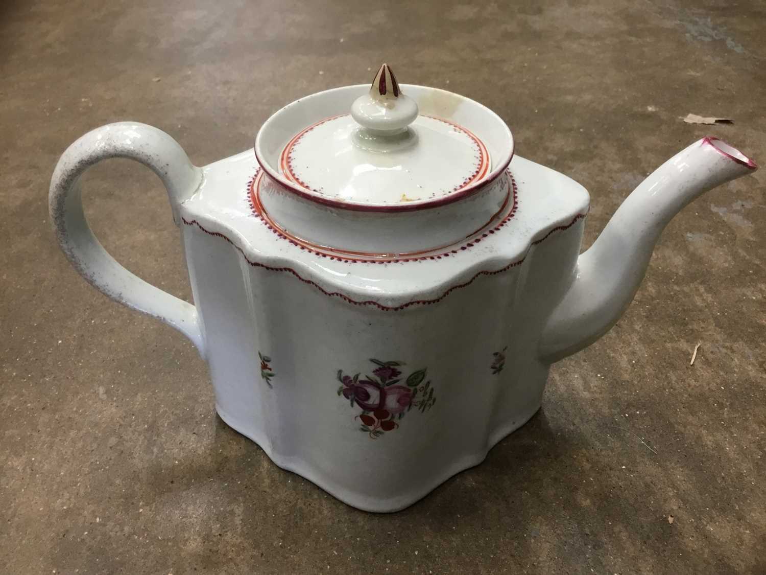 Late 18th century Newhall shaped teapot.