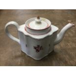 Late 18th century Newhall shaped teapot.