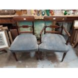 Four Georgian dining chairs and one other splat back dining chair