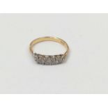 18ct gold diamond five stone ring