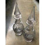 Pair of 19th century crystal decanters and stoppers