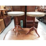 Pair marble top coffee tables