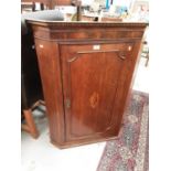 Georgian oak hanging corner cabinet