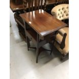Mahogany two tier side table with single draw