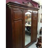 Victorian mahogany triple wardrobe