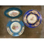 Sevres style dish and two others