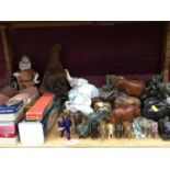 Group of Ornamental Elephants, playing cards, crown bowls, knower and other items