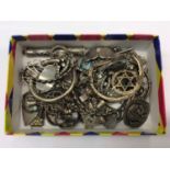 Group silver and white metal jewellery and parts