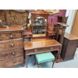 Mahogany dressing table and stool