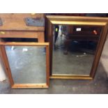 Gilt framed bevelled wall mirror and one other