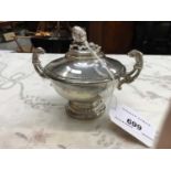 Continental silver two handled urn with cover