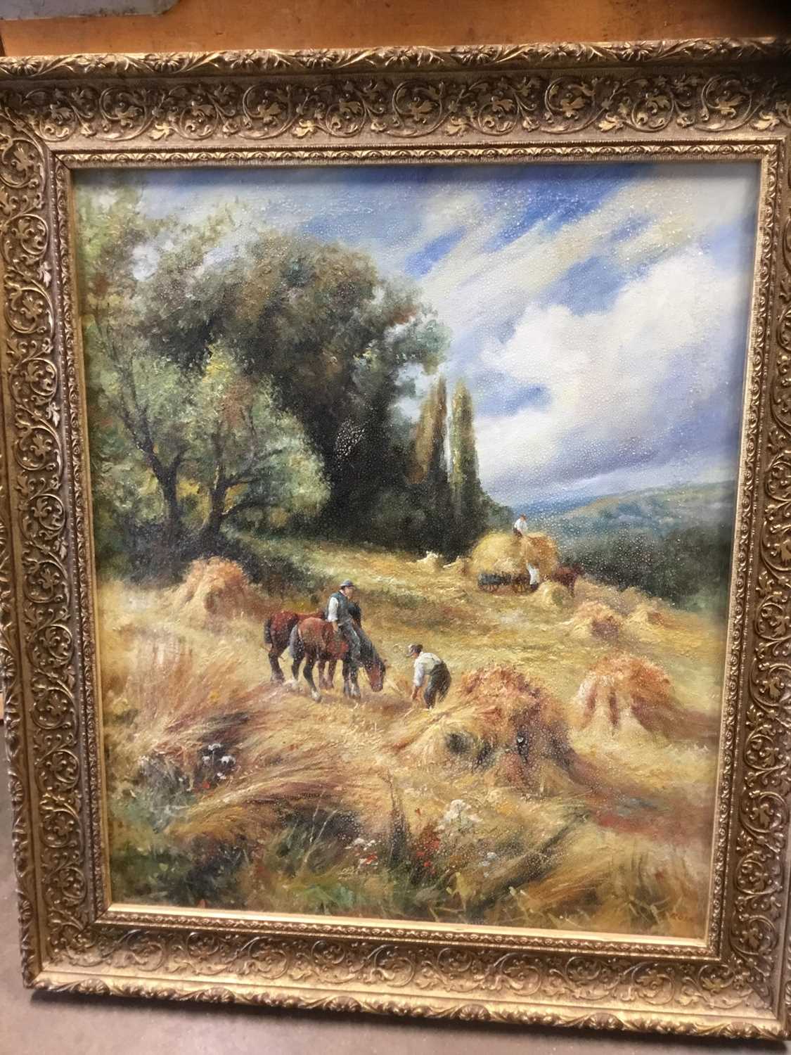 Rose (second half 20th century) oil on canvas Harvest scene