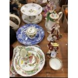 Collection of china, including five Francesca Art China figures, Spode Italian plates, other Spode,