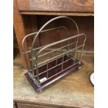 Jans of London brass and mahogany magazine rack - stamped