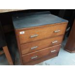 Oak chest of three drawers