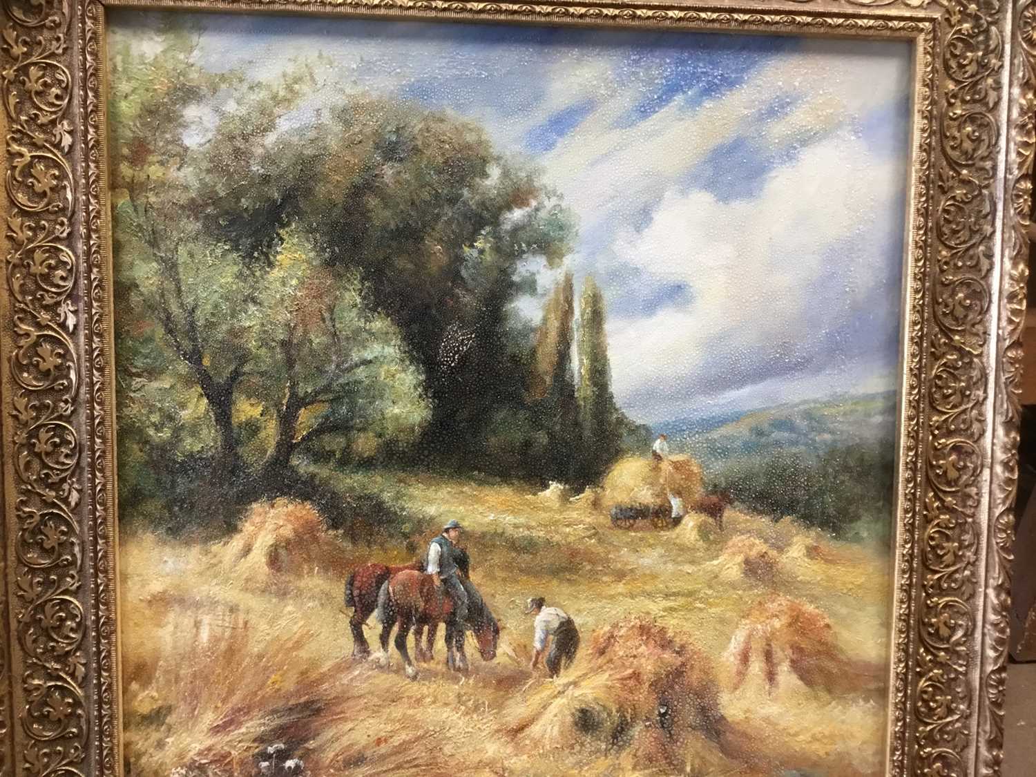 Rose (second half 20th century) oil on canvas Harvest scene - Image 3 of 3