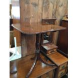 Regency mahogany wine table, with rounded rectangular hinged top, alterations.