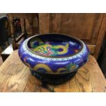 Early 20th century Chinese cloisonné bowl and stand, four-character mark to base