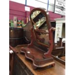 Victorian mahogany toilet mirror