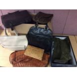 Pair of ladies Gant boots and a selection of handbags