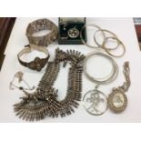 Group silver and white metal jewellery