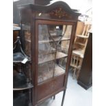 Edwardian inlaid glazed display cabinet