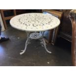 White painted garden table