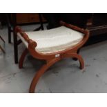 Regency style x frame dressing stool