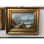 19th century style Dutch oil on canvas signed I Van Brough