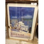 Bodensee print harbour scene in contemporary glass frame