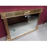 Gilt framed overmantel with bevelled plate