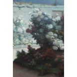 Eugene Henri Cauchois (1850-1911) oil on canvas - Garden scene