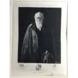 Léopold Flameng (1831-1911) Etching of Darwin