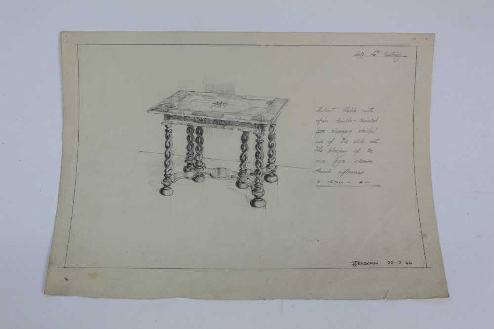 Arthur H. Moore, collection of ten Edwardian architect's drawings - Image 12 of 19