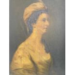 Follower of Gainsborough, quarter length portrait of a lady in turban